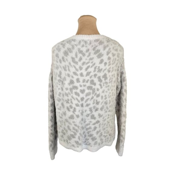 Bella Dahl Light White and Grey Leopard Print Sweater Sz S - Picture 5 of 11
